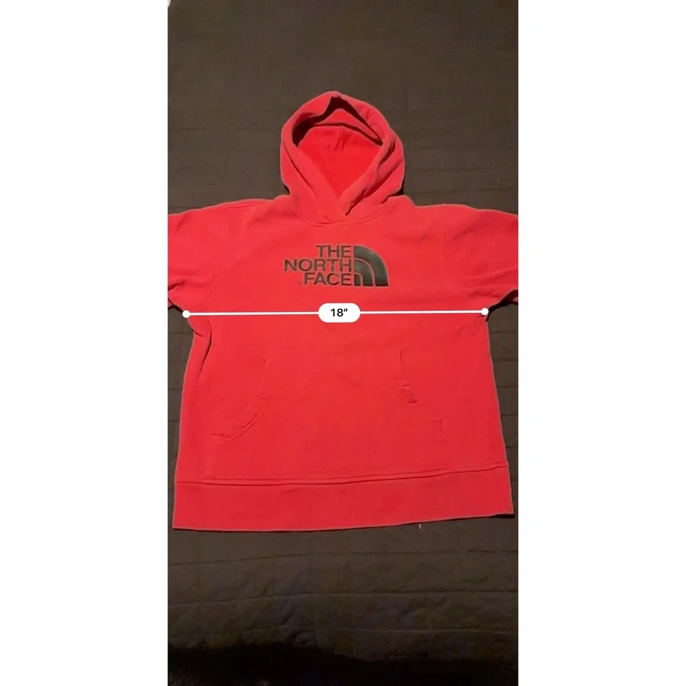 The North Face Hoodie Sweatshirt‎ Red Pullover Casual Youth Kids